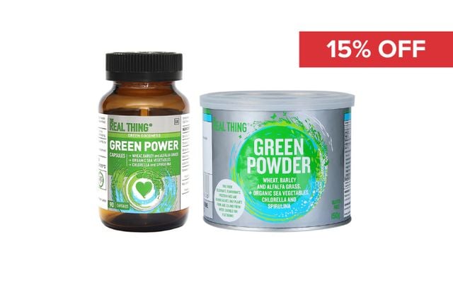 15% Off The Real Thing Green Power Capsules & Powder Cover Image
